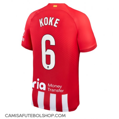 Camisa de time de futebol Atletico Madrid Koke #6 Replicas 1º Equipamento 2023-24 Manga Curta